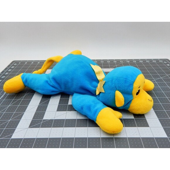 Ty Pillow Pals Swinger the Monkey Blue & Yellow Plush Stuffed Toy 1998 13 Inch - Picture 3 of 10